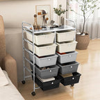 LDAILY 10 Drawer Rolling Cart, Storage Cart Organizer on Wheels, Drawer Cart - Image 2