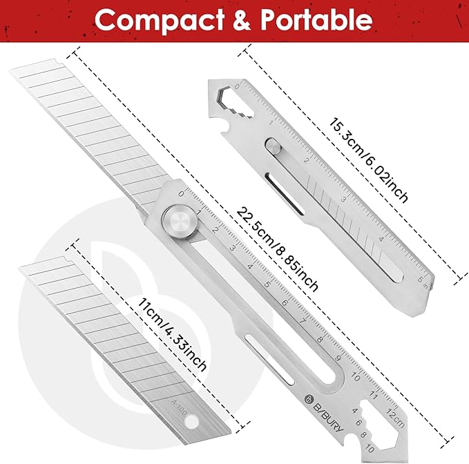 BIBURY 2 Pack Mutipurpose Utility Knife, Heave Duty Full Stainless Steel - Image 3