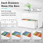 Pataku Lateral File Cabinet, 2 Drawer File Cabinet - Image 4
