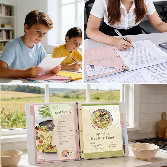 6-Tab Letter Size Dividers for 3 Ring Binder, Wheat Straw Binder Dividers - Image 7