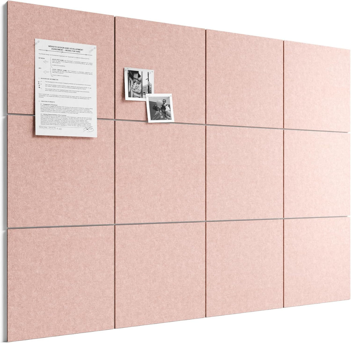 Bumusty 48" x 36" Large Cork Board Alternative, Pink