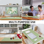 Light Green Desk Mat with Stitched Edges, Large Mouse Pad, Non-Slip Desk - Image 5