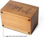 LBEMEY Mail Holder Storage Organizer Box, Acacia Wood Mail Organizer Countertop - Image 4