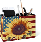 Famame Sunflower on American Flag Pencil Holder by Famame