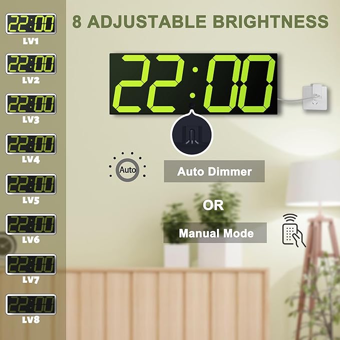 LED Large Digital Wall Clock, Oversize Digital Clock - Image 3