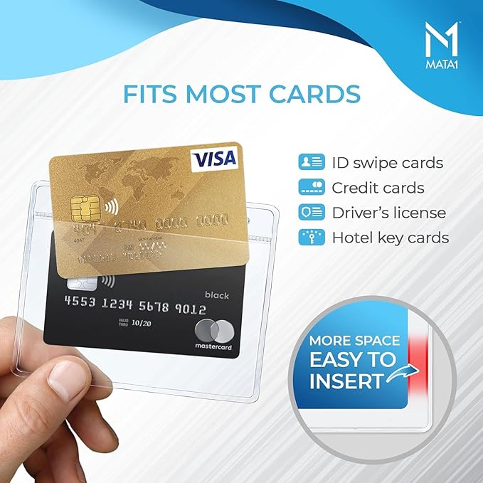 Mata1-USA Plastic Extra-Thick Horizontal Card Protector, Large Size No Zipper - Image 3