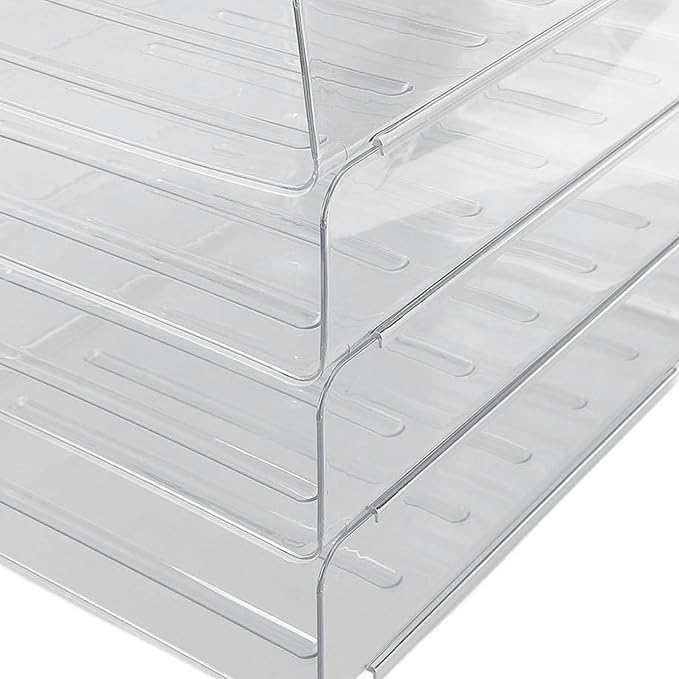 Jeanoko Desk Letter Tray Set Transparent Stackable Organizer - Image 8