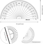 Zonon 3 Pcs 4 Inch Clear Plastic Protractor Bulk Math Protractors Set 180 - Image 2