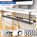WIGAKDRU 31Inch Extendable Under Desk Cable Management Tray Multi-Model Metal - Image 6