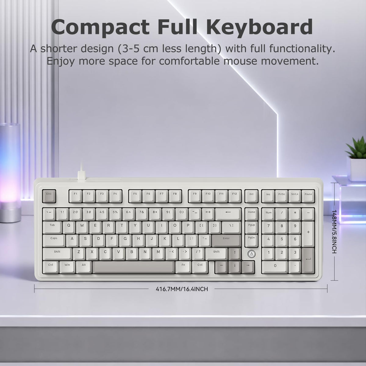 AJAZZ AK980 97% Wired Mechanical Keyboard, Gasket Hot-Swappable, Pre-Lubed
