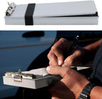 Saunders Recycled Aluminum Citation Holder, Police Ticket Book Clipboard | Silver, holds two summons books, hinged privacy plate blocks write-through, hook-loop strap, pen clip, water-resistant, USA
