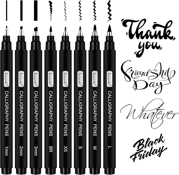 Brusarth Calligraphy Pens, 8 Size Calligraphy Pens by Brusarth