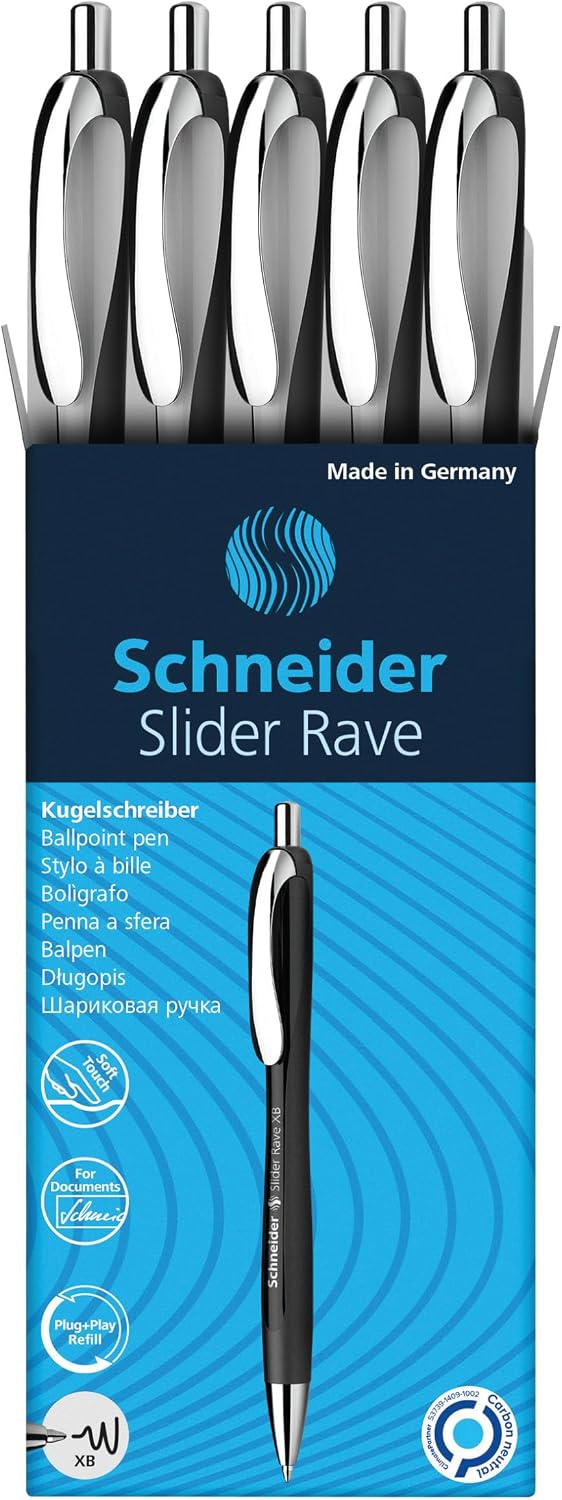 Schneider Limited Edition Slider Rave Black, XB (Extra Broad) Ballpoint Pen, ...