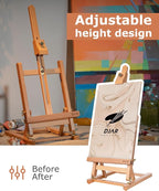 DJAR 25" Tabletop Easel for Painting, Adjustable Beech Wood Table Top Wooden - Image 4