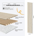 Olanglab Wood Slat Wall Panels 4 Pack, Wooden Acoustic Wall Panels, 94.5"x12.6" - Image 2