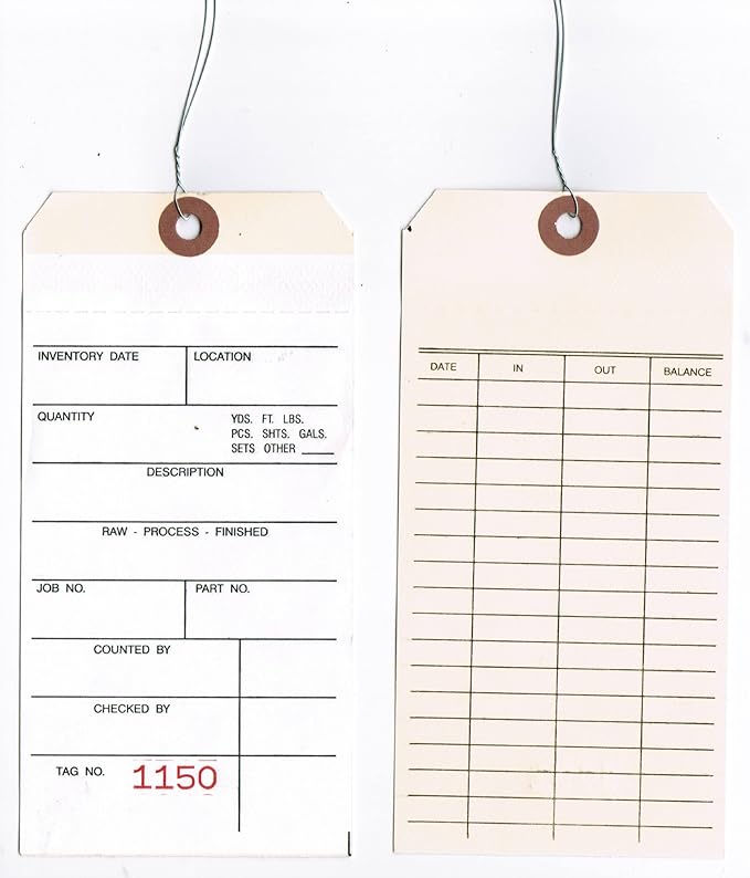 Inventory Tags, 3-Part NCR #000, 6-1/4" X 3-1/8", Random Sequential Numbers by LINTON+MAILING+SUPPLIES