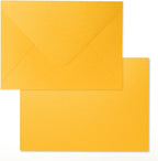 5x7 Gold Envelopes 100 Pack, Goefun A7 Yellow Shiny V Flap Envelopes by Goefun