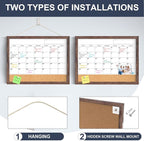 Calendar Whiteboard for Wall, 18x24 Inches White Board Calendar Dry Erase - Image 2