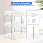 Noger Desk Organizers and Storage, 3 Tier Clear Heightened Stackable Paper Tray - Image 7