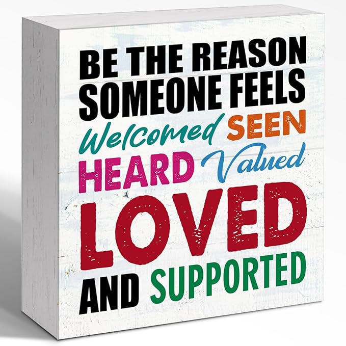 WUZYOU Office School Classroom Inclusive Wooden Block Sign Be The Reason by WUZYOU