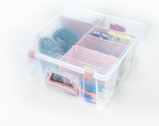 artbin super satchel double deep, 8-compartment box, rose, close-up detail