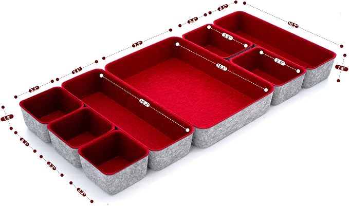 Welaxy Desk Drawer organizers tray Felt storage bins office Sleek Minimalist - Image 7
