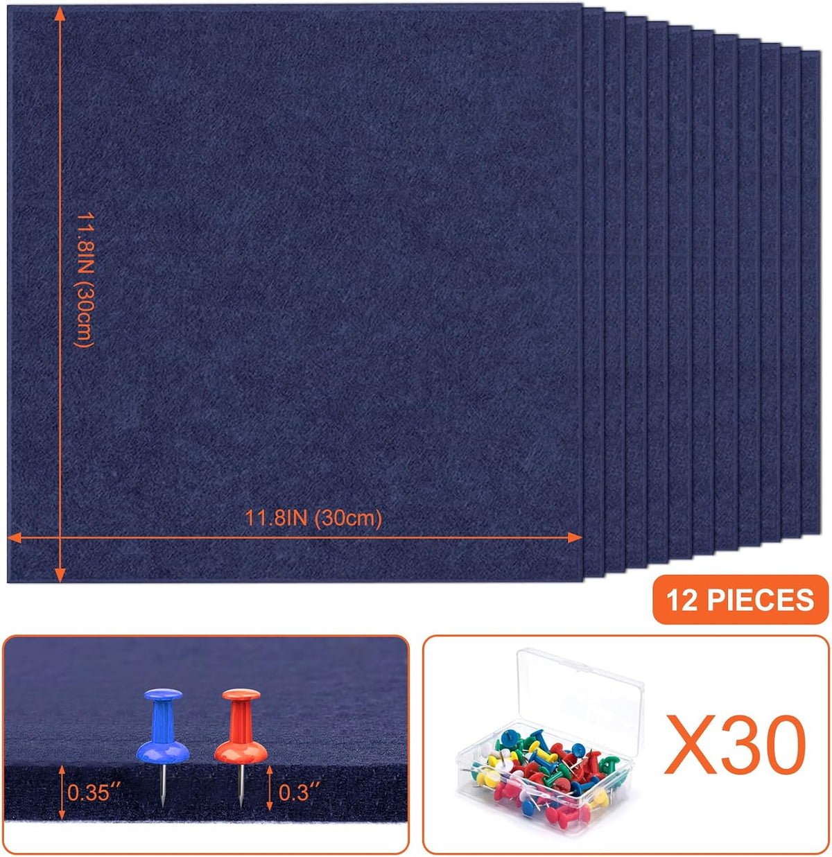 Cork Boards for Walls 48" x 36" Felt Board Alternative, 12 Pack Fel...
