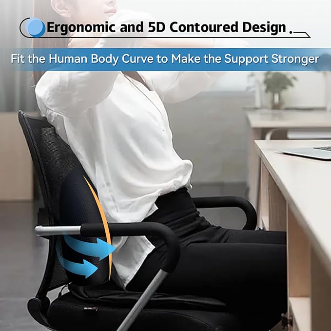 Lumbar Support Pillow for Car, 100% Memory Foam Lumbar Pillow - Image 4