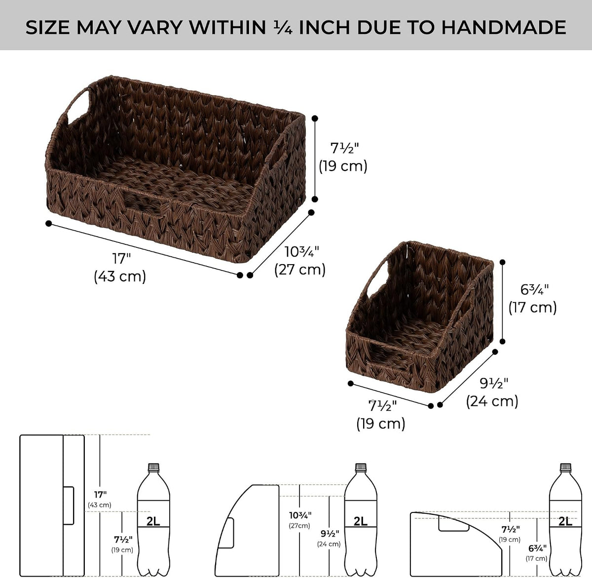GRANNY SAYS Wicker Baskets for Organizing, Waterproof Basket for Shelves