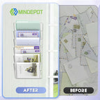 MINDEPOT 6 Pockets Acrylic Wall File Organizer, Plastic Hanging Wall File Holder - Image 3