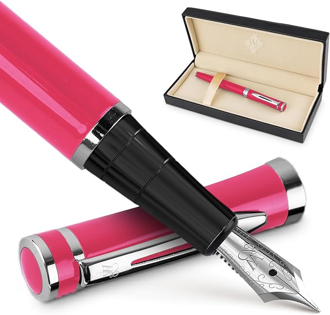 Wordsworth & Black Fountain Pen Set, Medium Nib, Includes 24 Ink Cartridges and by WordsworthBlack