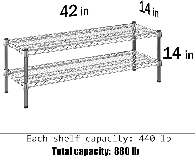 Regal Altair 14" Deep x 42" Wide x 14" Height Wire Shelving Kit | 2-Tier | NSF - Image 3