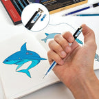 ZSCM Retractable Glitter Gel Pens, 12 Colors Large Capacity Blue Glitter - Image 6