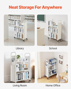 VEVOR Rolling Library Book Cart, 330 lbs Capacity, 30.3 x 15 x 48.0-Inch - Image 8