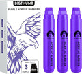 BIGTHUMB 3 Pcs Purple Jumbo Permanent Markers: 15mm Wide Tip Thick Acrylic by BIGTHUMB