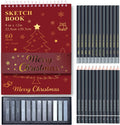fuxi christmas graphite & charcoal sketching art kit, main product view