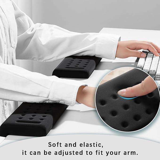 Pack of 2 L-Shaped Wrist Rest Keyboard, Memory Foam Arm Rest Desk, Ergonomic - Image 6