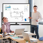 MaxGear Large Black Rolling Whiteboard on Wheels, Reversible Standing - Image 8