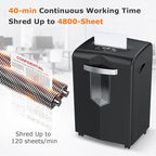 Bonsaii Heavy Duty Paper Shredder, 20 Sheet 40 Mins Large Office Crosscut - Image 3