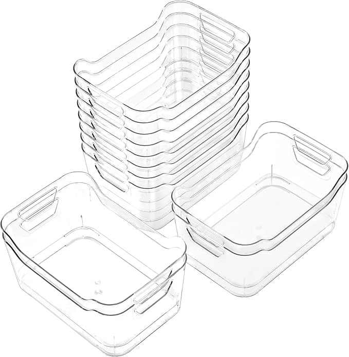 AntStep 12 Pack Clear Plastic Storage Bins, Pantry Organizers and Storage by Unknown