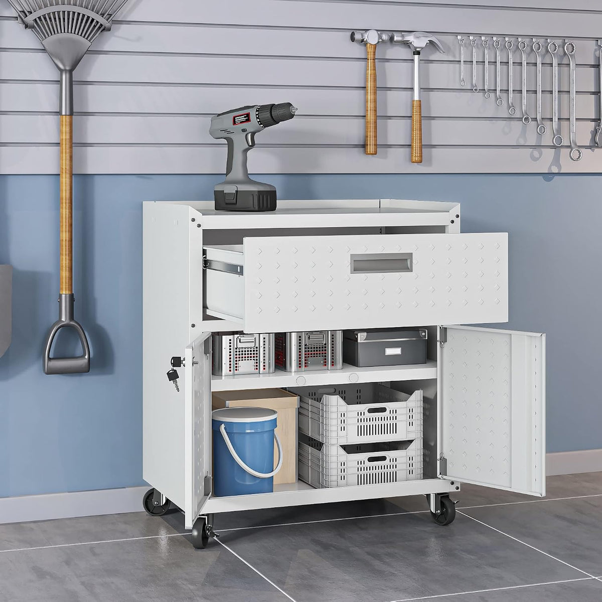 Manhattan Comfort Fortress Storage Units, White