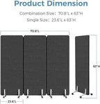 MORDEER 70.8" W x 63" H Freestanding Partition Room Dividers, Acoustic Panels - Image 2