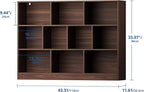 Cozy Castle Brown Bookshelf, 3-Tier Open Shelf Bookcase, 10 Cube Storage - Image 2