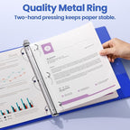 SUNEE 3 Ring Binder 1 Inch 1 Pack, Cobalt Blue - Image 2