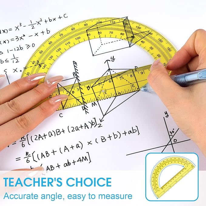 Hoiny 10 Pack Clear Protractor, 6 Inch Plastic Protractors, 180 Degrees - Image 5