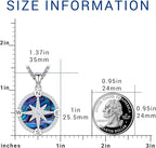 Compass Necklace for Women Men 925 Sterling Silver Pendant Urn Necklaces for - Image 2
