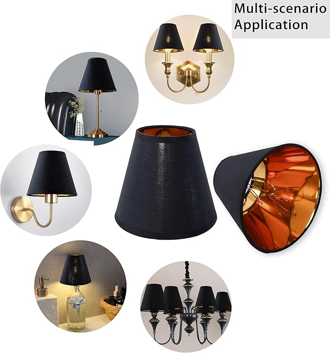 TAaMTYH small lamp shade chandelier shades set of 3，Fabric Lampshade - Image 5