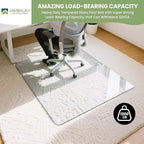JAMBALAY 46″×36″ Tempered Glass Floor Mat, Heavy Duty Glass Office Chair Mat - Image 5