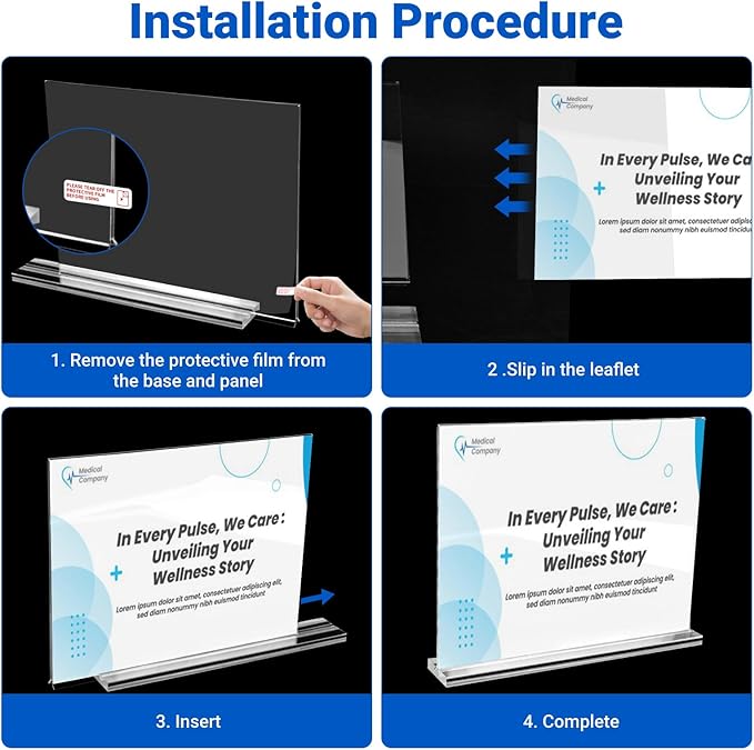 10 Pack Acrylic Sign Holder 11 x 8.5 Horizontal, Double-Sided Clear Sign Holder - Image 6