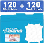 File Folder, HERKKA 120 Pack 1/3 Cut Tab File Folders, File Folders Great - Image 5